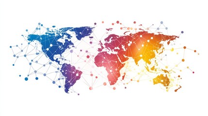 A website header or banner featuring a global network design. The background uses abstract connecting dots and lines, symbolizing global business, social networking, and internet technology.