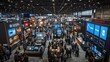 © Рудой Максим - Wide view of a bustling trade show featuring various technology exhibitors in a large convention center