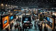 © Рудой Максим - An expansive exhibition hall filled with spectators exploring various vendor displays at a technology conference