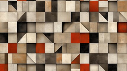 Poster - wall made of blocks of different colors and sizes. the blocks are arranged in a way that creates a s
