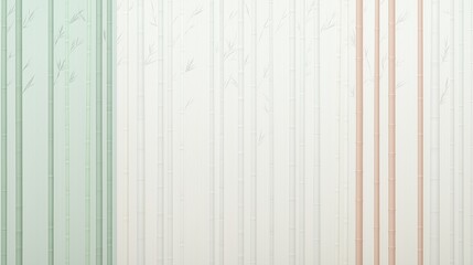 Poster - Wall with a green stripe and white stripes. The stripes are made of bamboo