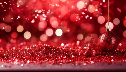 Shining red glitter is a festive holiday decoration that adds sparkle and cheer to Chri_1(556)