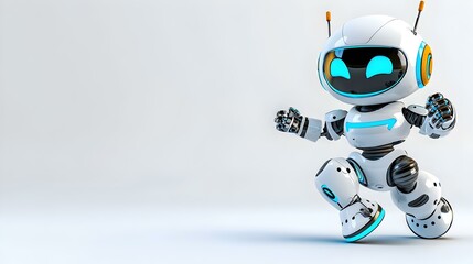 Poster - Dynamic 3D robot character showcasing an energetic dance move, vibrant colors and intricate details highlighting its futuristic design.