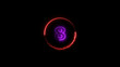 © MDANAMUL - Abstract glowing neon light countdown purple 4k illustration. countdown icon red color circle on black background.