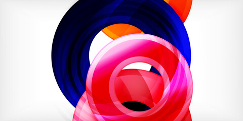 Poster - Bright colorful circles with light effects. Abstract background