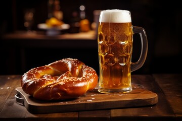 German Delicacies: Pretzel, Mustard, Beer