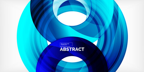 Aufkleber - Bright colorful circles with light effects. Abstract background