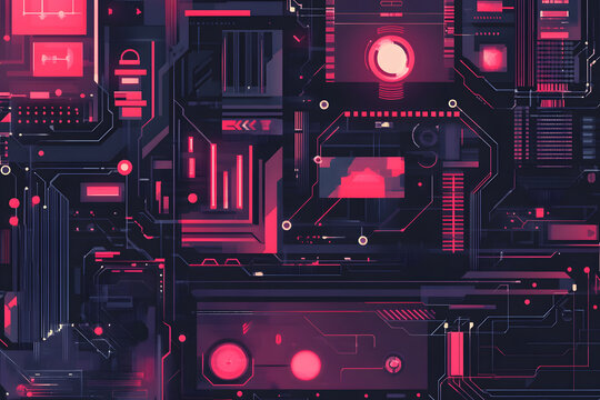 Digital technology background illustration, abstract future concept of a system for cyber security and network tech