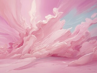 Dreamy Pink Clouds: Abstract Landscape Digital Art