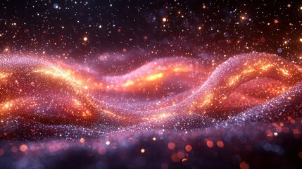 Poster - a stunning cosmic landscape with swirling patterns of stars and galaxies illuminated in vibrant hues