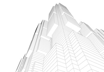 Wall Mural - abstract architecture vector drawing