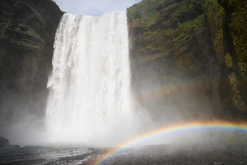 Skogafoss and a rainbow in Iceland