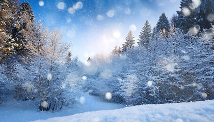 Poster - Falling snowflakes create a serene winter scene with delicate white flakes gently settling _1(250)
