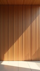 Wooden Vertical Slats with Soft Sunlight