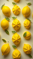 Wall Mural - Lemon infinite pattern isolated with white highlights, png