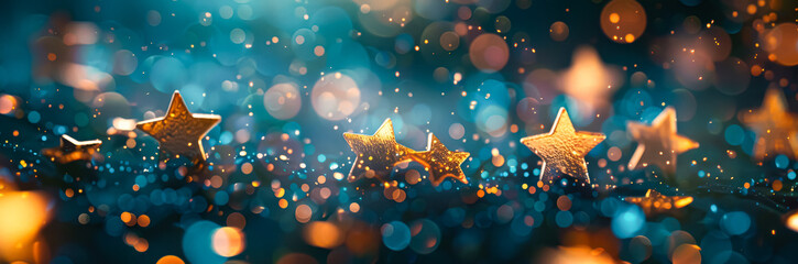 Wall Mural - starry sky with a blue background. the stars are scattered throughout the sky, creating a sense of m