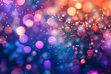Wall Mural - colorful fireworks display with a purple background. the fireworks are in different sizes and colors