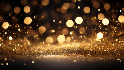 Aufkleber - Abstract glitter lights in gold and black create a disheveled background with fading focus _1(114)