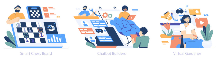 Poster - AI Hobbyist. Flat Vector Illustration