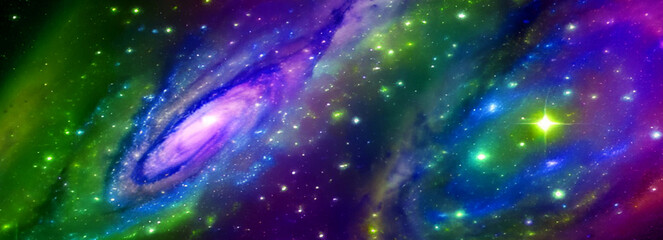 Wall Mural - galaxy in a free space. 3D rendering