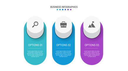 Sticker - Horizontal progress bar featuring 3 arrow-shaped elements, symbolizing three six stages of business strategy and progression. Clean timeline infographic design template. Vector for presentation