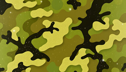 Wall Mural - camouflage glitter pattern background isolated with white highlights, png
