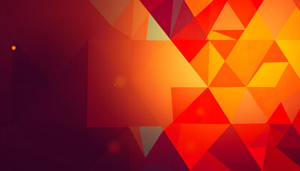 Wall Mural - abstract colorful background, modern art design in orange blue and red geometric triangle pattern wi