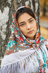 Wall Mural - Close up portrait of a Slavic woman of korean origin