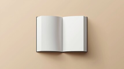Poster - An Open Book with Blank Pages on a Beige Background