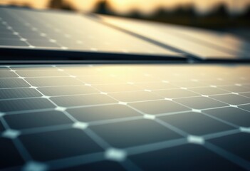 Solar energy panels in focus