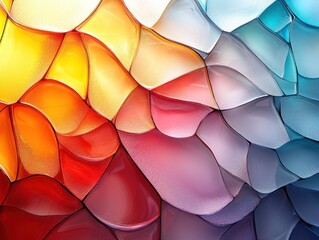 Poster - Abstract Colorful Glass Mosaic with Dewdrop Texture