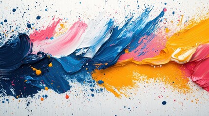 Aufkleber - Abstract Painting with Splashes of Colorful Paint