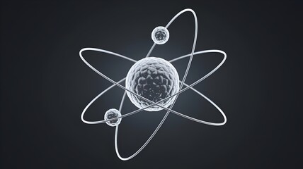 3D rendering of hydrogen atom with two protons and electron orbit