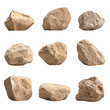 © Rona_65 - Collection of unique rocks on a white isolated background.