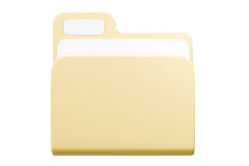 Poster - 3d Folder file icon. Minimal Office Files Folder Data Storage Bank Data Office Files Fold icon. Document form information report. Business work company document management concept. 3d render.