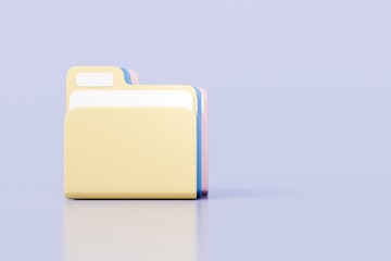 Poster - 3d Folder file icon. Minimal Office Files Folder Data Storage Bank Data Office Files Fold icon. Document form information report. Business work company document management concept. 3d render.
