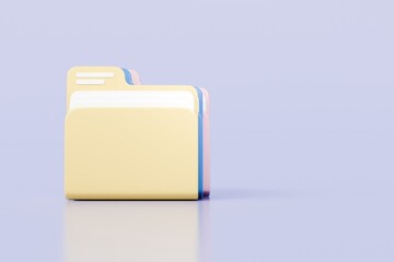 Poster - 3d Folder file icon. Minimal Office Files Folder Data Storage Bank Data Office Files Fold icon. Document form information report. Business work company document management concept. 3d render.