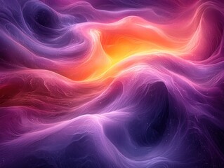 Aufkleber - Abstract Purple and Orange Swirling Nebula with Stars