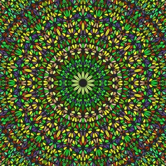 Poster - Colorful oriental dynamic abstract stone ornament pattern background design - hypnotic psychedelic circular vector graphic