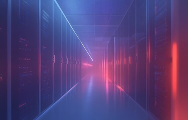 Poster - 3D rendering of server connection networks in data centers and storage rooms