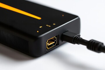Poster - White background with a wireless router connected to a network