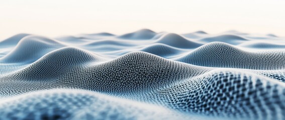 Poster - Digital abstraction. The structure of a network. Big data. A futuristic abstract wave. 3D rendering.
