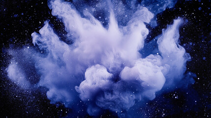 Blue cloud of smoke on a dark background