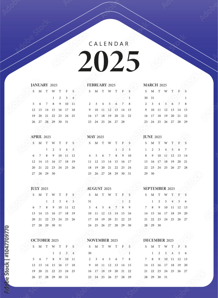 Calendar 2025, Calendar Set for 2025 year, Minimalist clean square ...