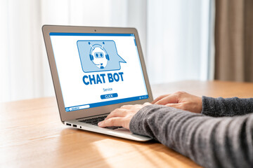 Poster - chatbot software application for modish online business that automatically reply to customer questio