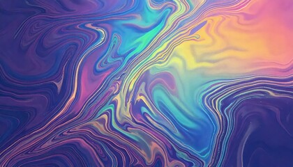 Wall Mural - iridescent rainbow color gradient with waves and ripples liquid effect wallpaper background