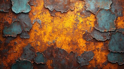 Poster - A Rusty, Flaking, Multicolored Metal Surface