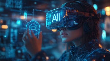 Poster - A virtual reality scene with hands holding an 