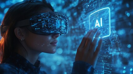 Poster - A virtual reality scene with hands holding an 