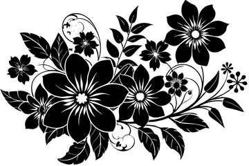 Elegant Floral Silhouette Design for Decorations